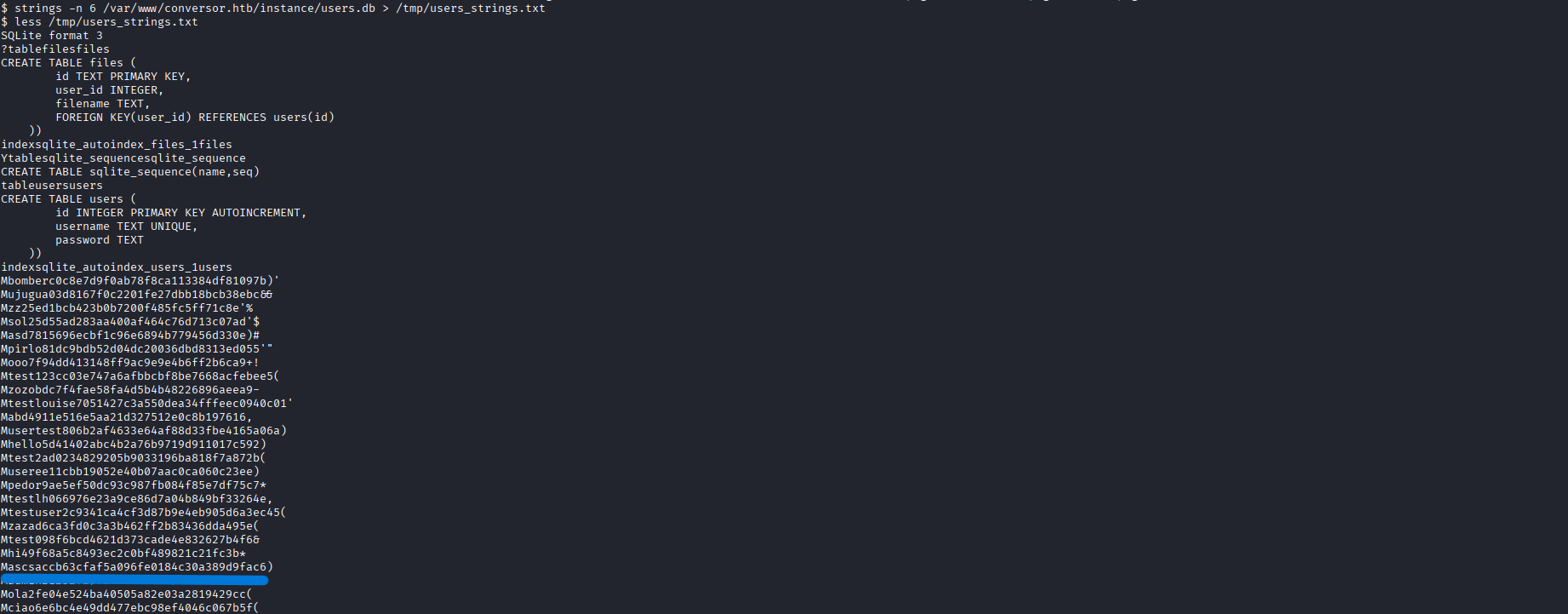 string sql